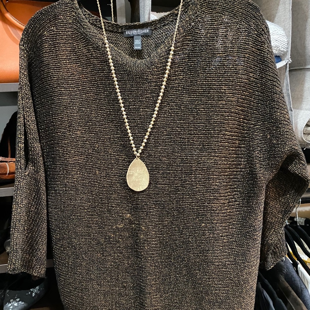 Eileen Fisher back to work and play sweatwr